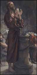 James J. Tissot, 'Friday Morning: Jesus Bound in Prison' (1896),  Brooklyn Museum, watercolor.