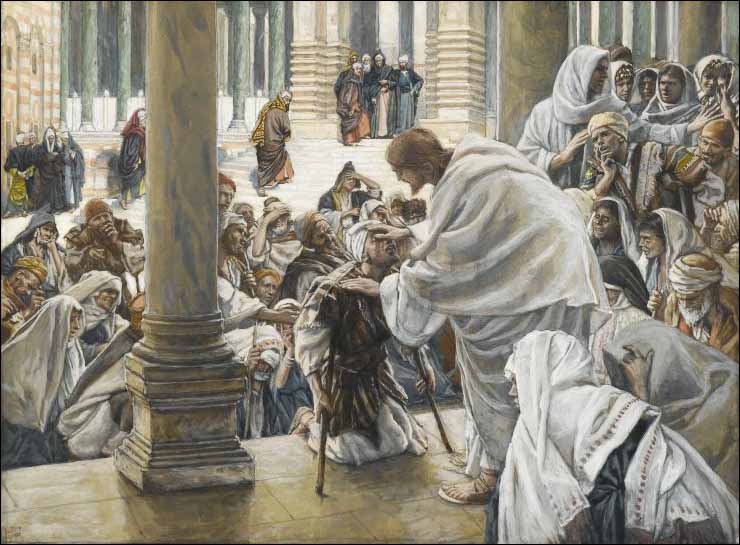 paintings of jesus with children. Tissot, Jesus Heals the Lame