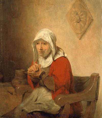 Aert de Gelder (Dutch painter, 1645-1727), Old Woman Praying (c.