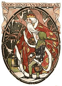 English artist Ethel Larcombe (1876-1940), 'Good King Wenceslas,' Restrike etching by G.E. after a picture by Larcombe.