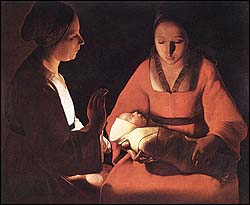 Georges de la Tour (1593-1652), 'The New-born' (1640s), Oil on canvas, 76 x 91 cm, Musée des Beaux-Arts, Rennes.