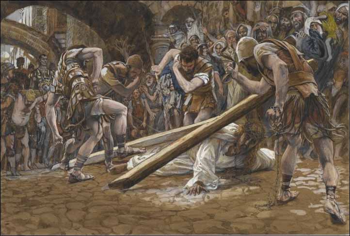 Tissot, Jesus Falls Beneath the Cross