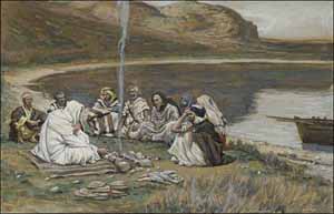 James J. Tissot, 'Meal of Our Lord and the Apostles' (1884-1896), watercolor, Brooklyn Museum