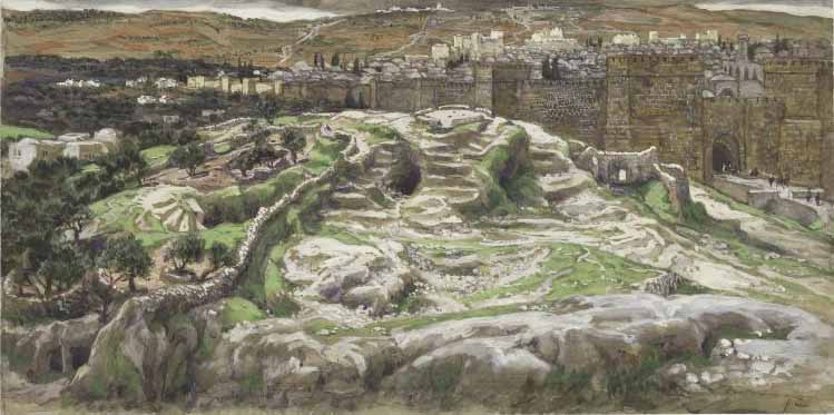 Reconstruction of Golgotha and the Holy Sepulchre Seen from the Wall of Herod's Palace