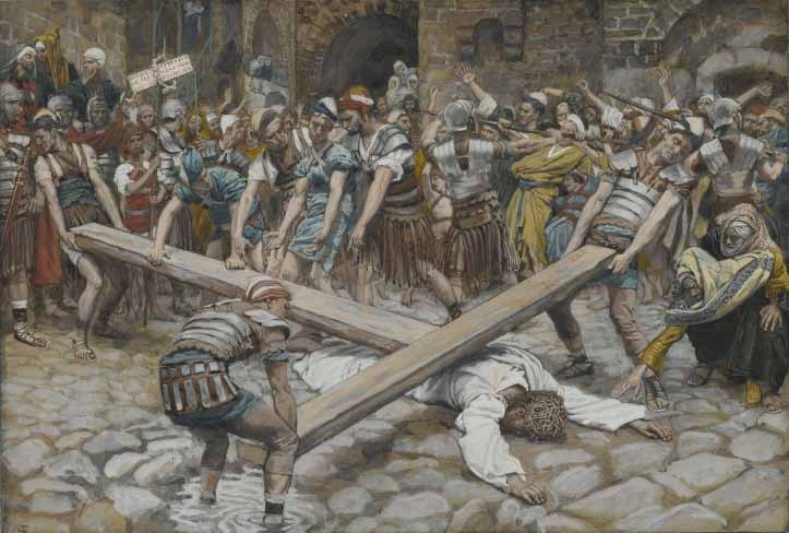 Tissot, Simon the Cyrenian Compelled to Carry the Cross with Jesus