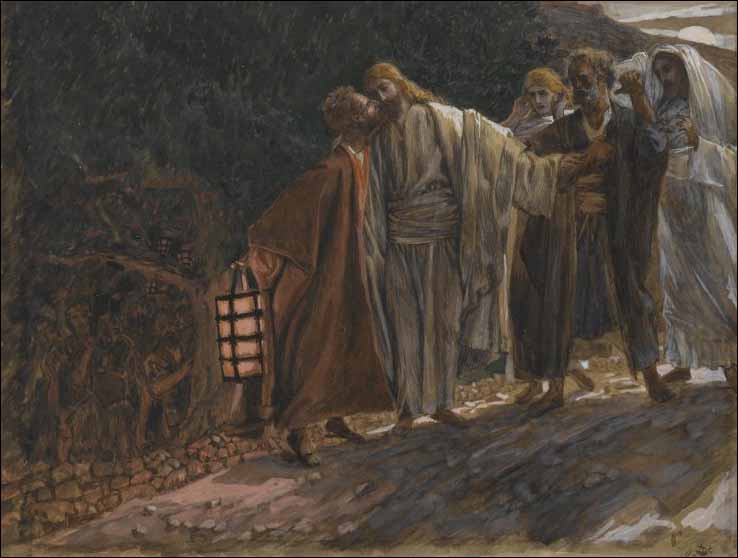 Tissot, Judas Betrays Jesus with a Kiss