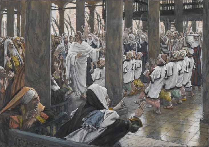 Tissot, The Palm Sunday Procession in the Temple