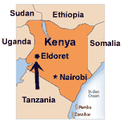 Eldoret is in the Western Highlands of Kenya
