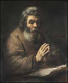 'An Elderly Man in Prayer' (1660s or later), attributed to a follower of Rembrandt